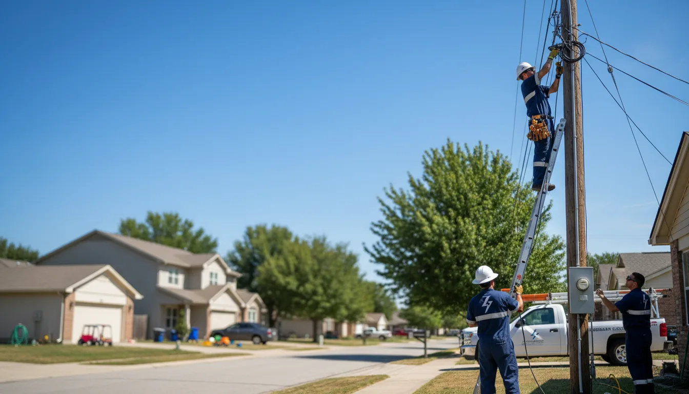 Residential electrician providing installation services in Crowder, OK